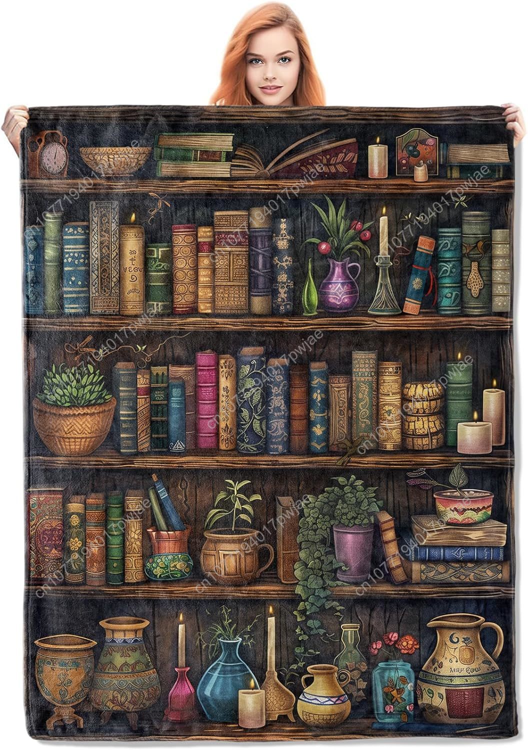 Vintage Bookshelf Blanket Read - Quality Home Textiles review and price