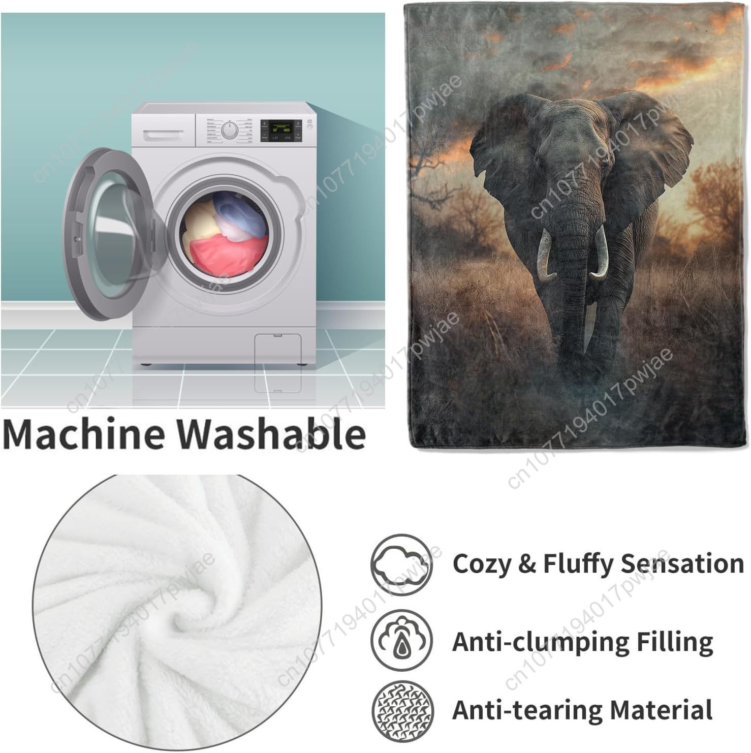 Elephant Fleece Blanket, Reali - Quality Home Textiles review and price